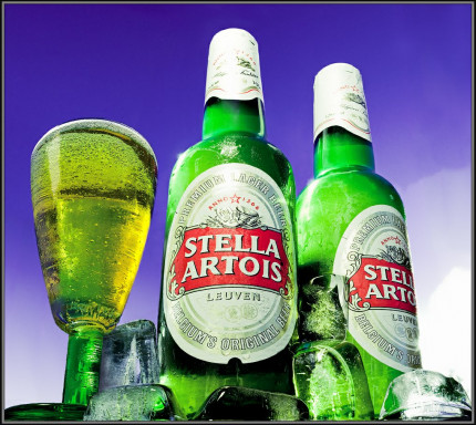 Stella Artois with Glass and Ice Decal