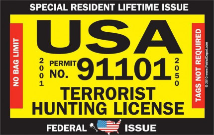 TERRORIST HUNTING LICENSE STICKER