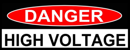 TESLA danger high voltage STICKER SET