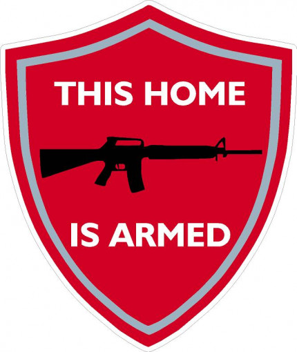 THIS HOME IS ARMED GUN CONTROL STICKER