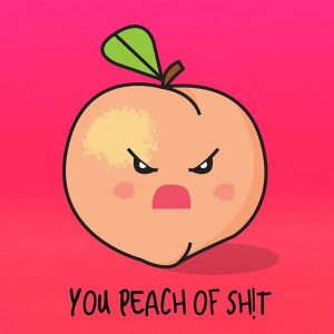 you PEACH of shit funny sticker