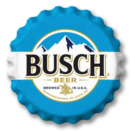 BUSCH BEER BOTTLE CAP SHAPED STICKER