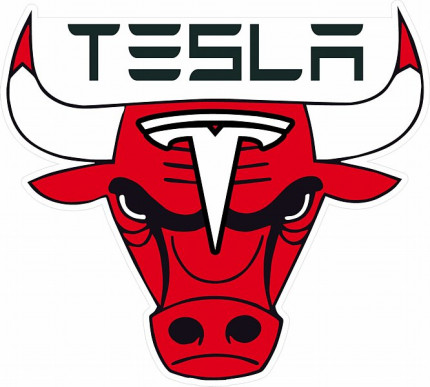 TESLA BULL COLOR TESLA STICKER