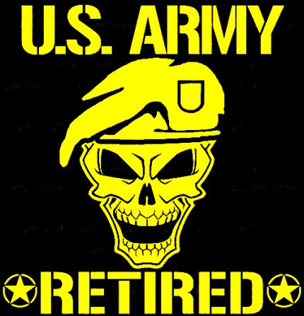 US ARMY RETIRED SKULL DIE CUT DECAL