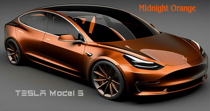 model 3 midnight orange STICKER