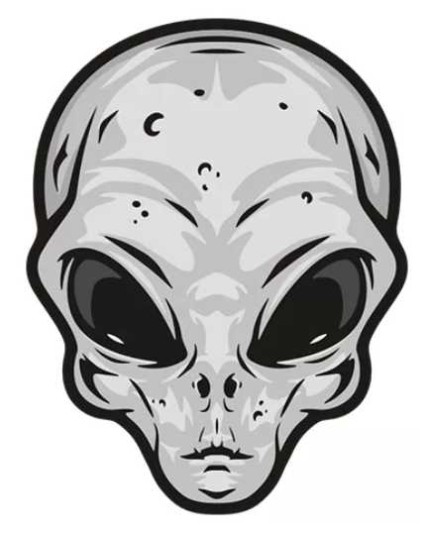 Alien head Gray Extraterrestrial Area 51 Roswell Sci Fi Vinyl Sticker