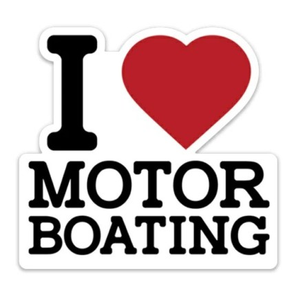 I LOVE MOTOR BOATING STICKER
