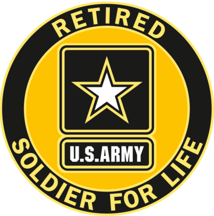 US ARMY RETIRED SOLDIER FOR LIFE ROUND STICKER
