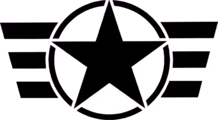 US ARMY STAR WITH STRIPES DECAL