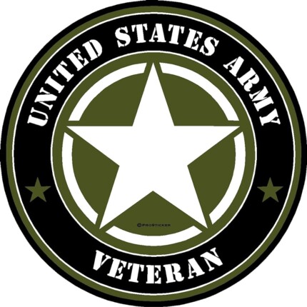 US ARMY VETERAN GREEN CIRCLE STICKER