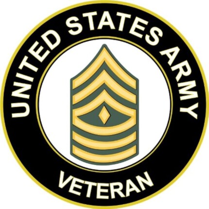 US ARMY VETERAN PATCH CIRCLE STICKER