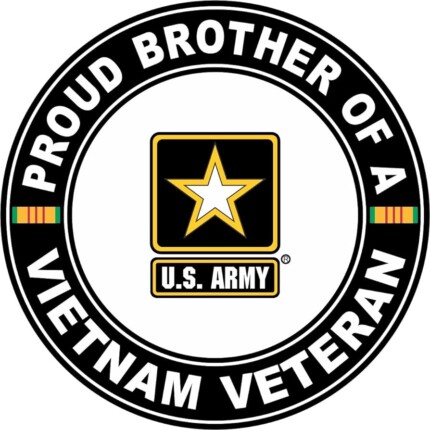 US ARMY VETERAN PROUD BROTHER ROUND STICKER