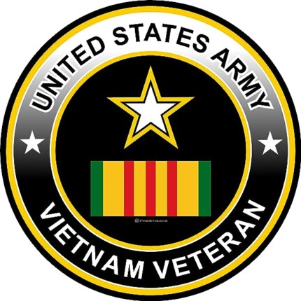 US ARMY VIETNAM VETERAN ROUND STICKER
