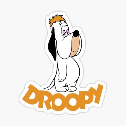 cartoon droopy dog with text WB sticker