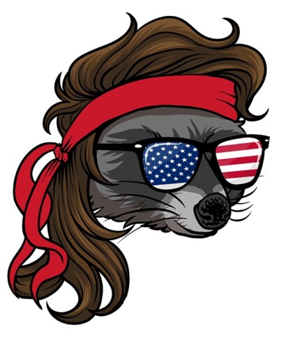 mullet-pride-redneck-racoon stciker