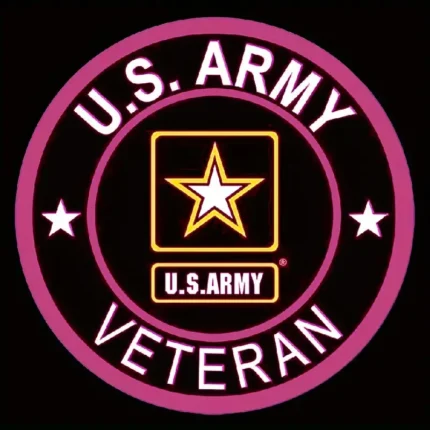 us army veteran PINK CIRCLE STICKER