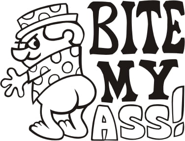 Bite My Ass Decal