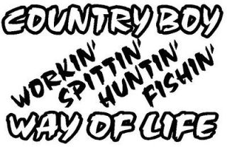 country boy way of life hunting fishing vinyl decal sticker
