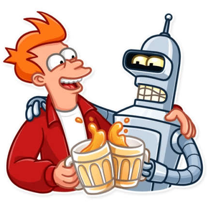 futurama tv show cartoon bender sticker 17