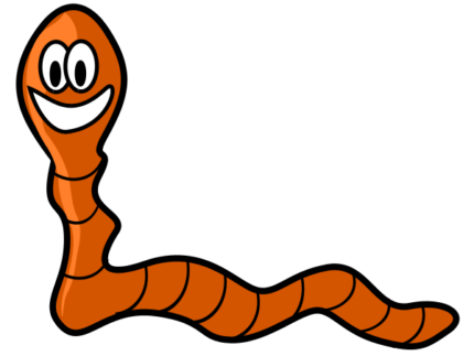 Happy Worm Cartoon Sticker