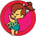 Pebbles Flintstones WINK Cartoon Round Sticker