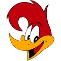 Woody woodpecker color head shot sticker