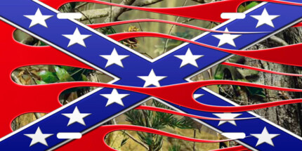 camo flames rebel flag sticker