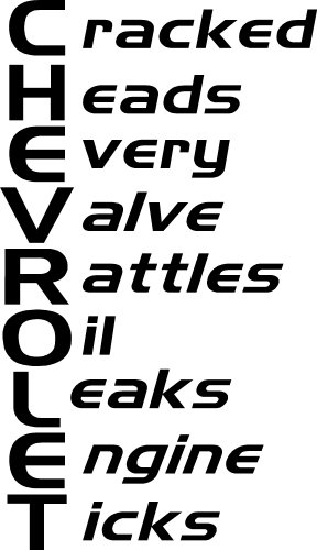 chevrolet stands for die cut decal