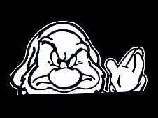 Grumpy Peek Aboo Decal Stickert