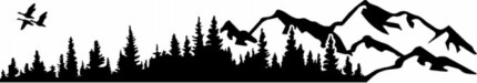 hunting mountain scene diecut decal LEFT