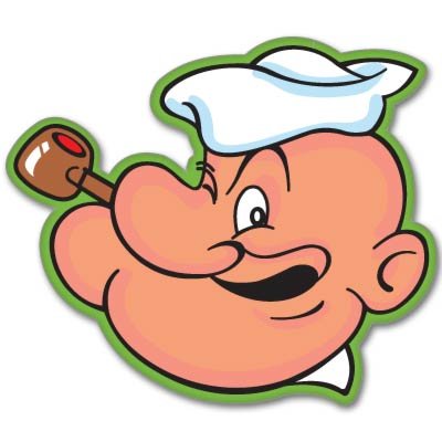 POPEYE HEAD SHOT STICKER