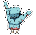 zombie shaka hand sticker
