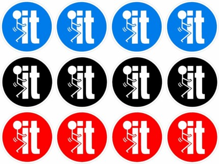 FUCK IT CIRCLE DIGITAL STICKER - 12 PACK
