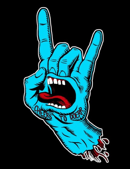 santa cruz screaming hand skateboard sticker