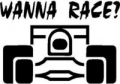 Wanna Race Die Cut Decal