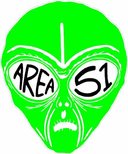 AREA 51 Alien Face Sticker