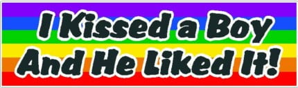 I Kissed a Boy Color Sticker