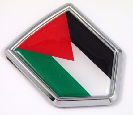 Palestine 3D Chrome Flag Crest Emblem Car Decal