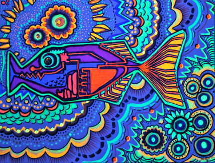 psychedelic animals car window or wall decal 5