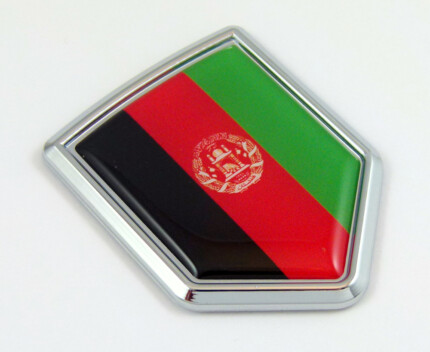 Afganistan Crest 3D Flag Chrome Auto Emblem