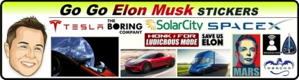elon musk BANNER sticker PAIR