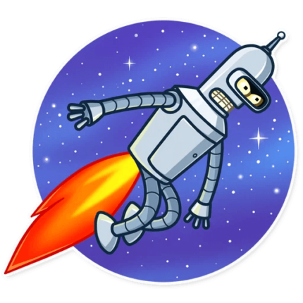 futurama tv show cartoon bender sticker 15