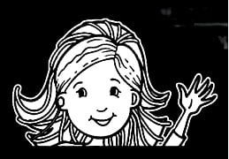 Groovey Girl Waving Decal Sticker