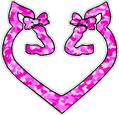 Deer Head Heart Stucjer PINK CAMO FandF