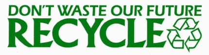dont_waste_our_future_recycle_bumper sticker