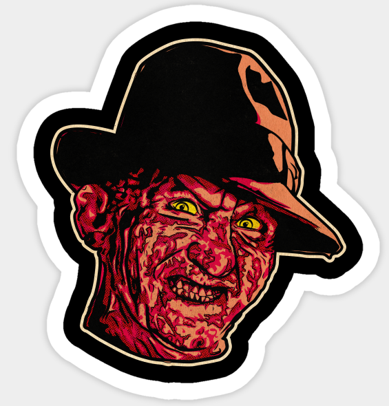 FREDDY KRUGER HEAD SHOT COLOR STICKER 2