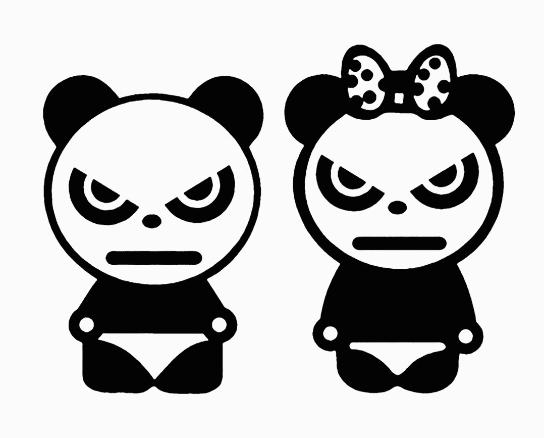 Bears Panda Wall Glass Door Window Home Car Sticker