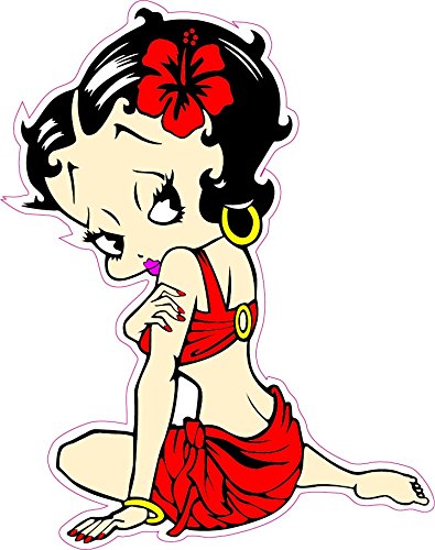 Betty-Boop-Hawaiian color Vinyl-Funny-Sticker