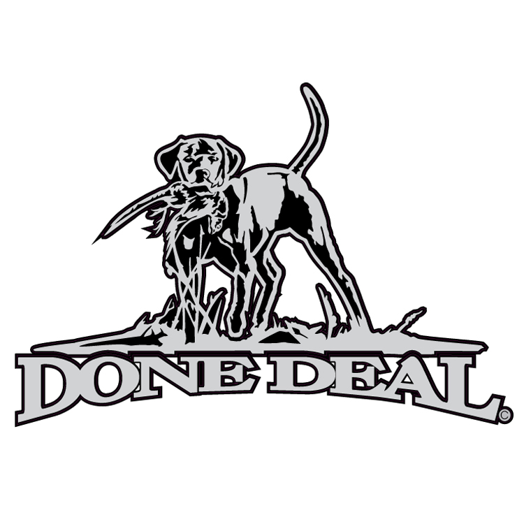 GRAY BLACK WHITE Bird Dog Done Deal Duck Hunting Decal