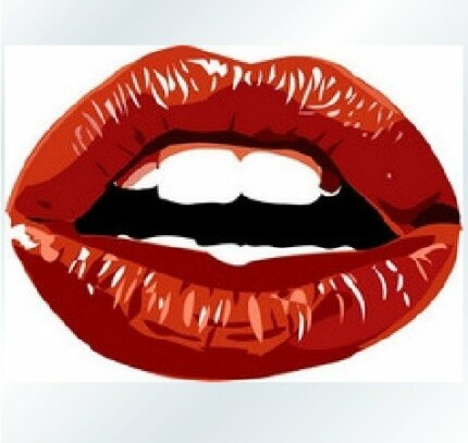 Hot Lips Color Chick Sticker Cut to shape.